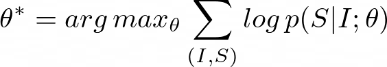 The formula corresponding to the optimization problem to solve to find the best model parameters